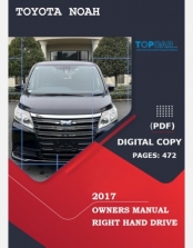 TOYOTA NOAH 2017 OWNERS MANUAL IN ENGLISH